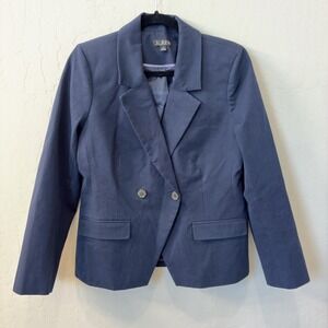 J Crew Women's Devon Navy Blue Double Breasted Blazer Jacket Size 10 BP412 SP23